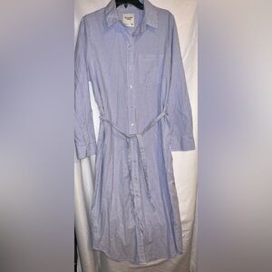 Abercrombie & Fitch Women’s Light Blue Striped Shirt Dress Size MT
